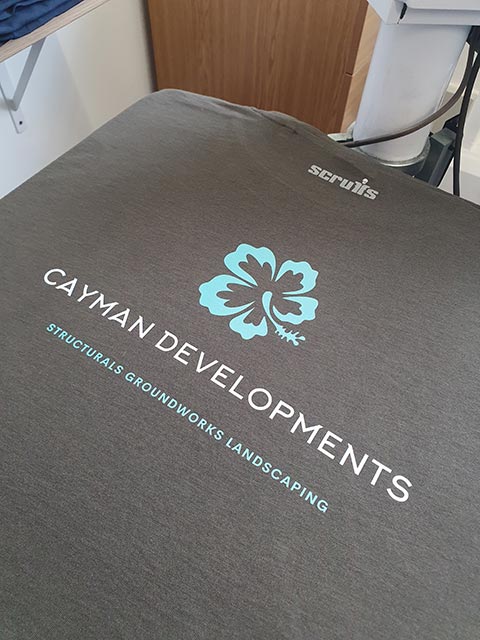 Cayman Developments Back T-Shirt Print by Barritt Garment Printing Bournemouth