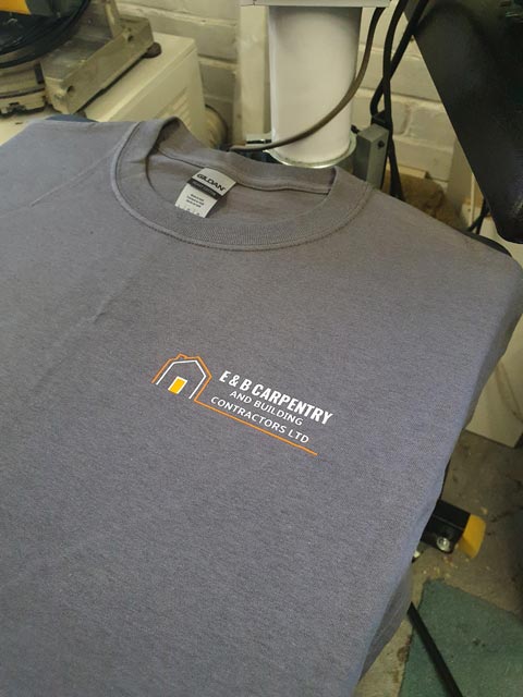 E&B Carpentry T-Shirt Print by Barritt Garment Printing Bournemouth