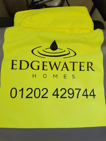 Edgewater Homes Hi-Vis Jacket Print by Barritt Garment Printing Bournemouth