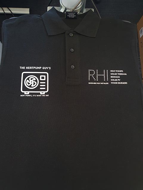 RHI Heat Pumps Polo Shirt Print by Barritt Garment Printing Bournemouth