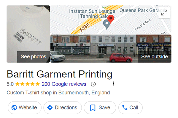 Barritt Garment Printing 200 5 Star Google Reviews