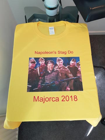 Stag do, hen do, stag night, hen night, bachelor, bachelorette, funny, gift, wedding, picture, photo, text, transfer paper, red, vinyl, transfer, heat press, printed, t-shirt, t-shirt printing, Bournemouth, Poole, Dorset, text