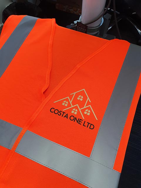 Costa One Ltd Hi-Vis Vest Print by Barritt Garment Printing Bournemouth