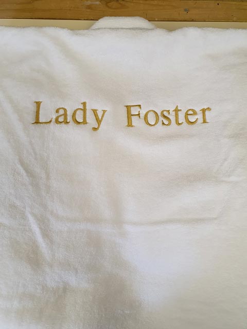 Lady Foster Dressing Gown Embroidery by Barritt Garment Printing Bournemouth