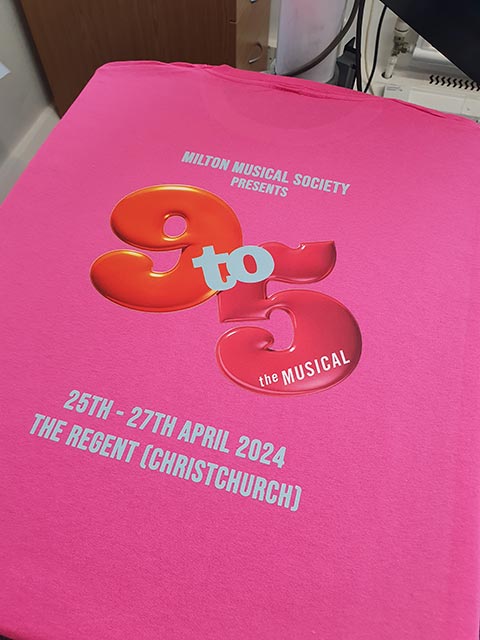 Milton Musical Society T-Shirt Print by Barritt Garment Printing Bournemouth