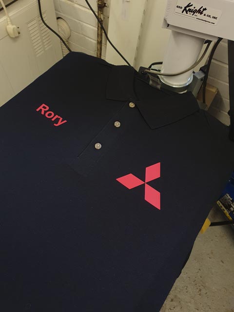 Mitsubishi Motors Polo Shirt Print by Barritt Garment Printing Bournemouth