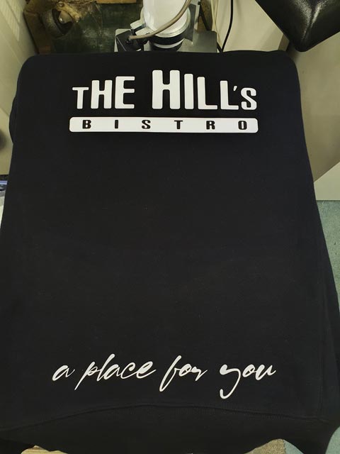 The Hills Bistro Uniform Print by Barritt Garment Printing Bournemouth